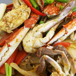 Swimming Crab Stir Fry With Organic Red Curry Paste